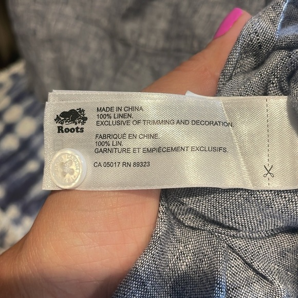 Roots denim linen dress size large - Picture 5 of 7
